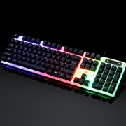 灵蛇（LINGSHE）有线键鼠套装 防水游戏键鼠套装 背光吃鸡鼠标键盘游戏套装MK235黑色